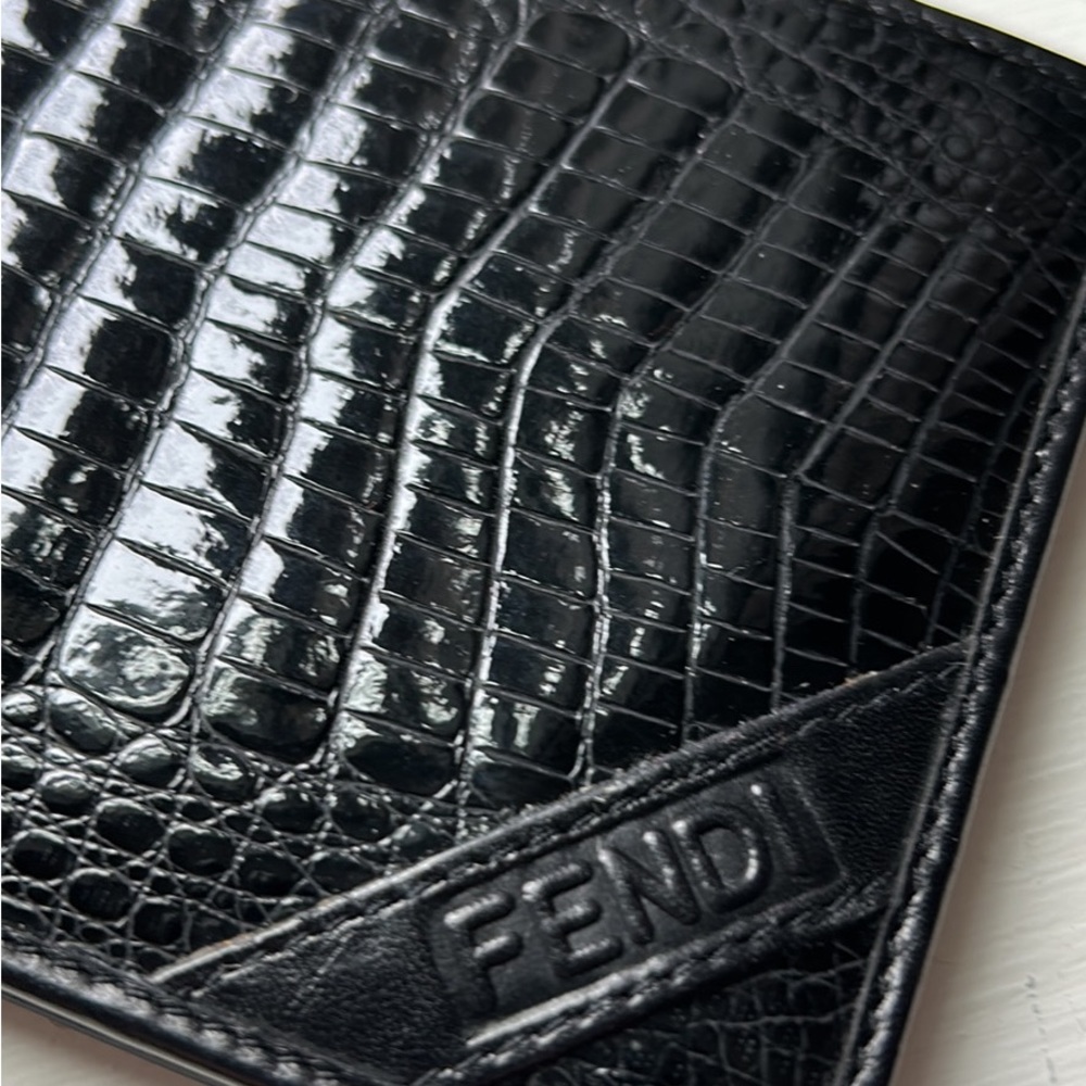 Fendi Vintage NEW: Made In Italy Black Alligator Bi Fold Wallet Serial #!